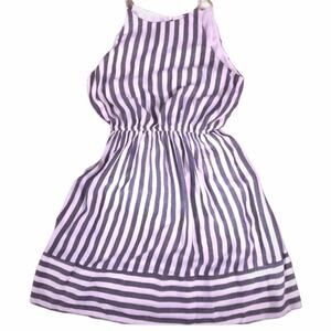 Striped Mini Dress Grey White